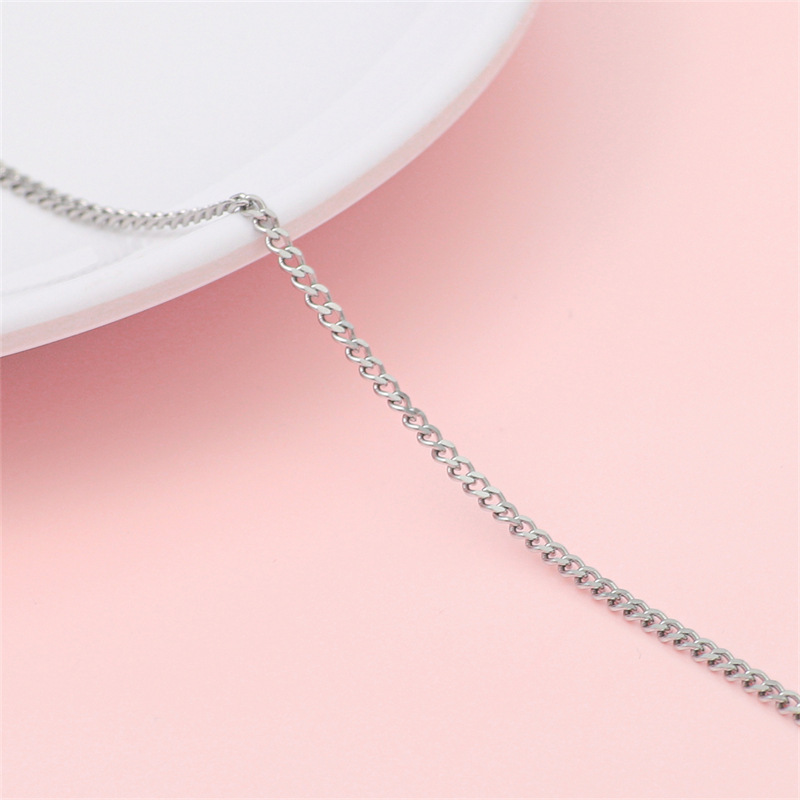Picture of Trend Hip Hop Stainless Steel Y2K Ancient Silver Chain Extension Chain DIY Handmade Jewelry Bracelet Necklace Accessories Material