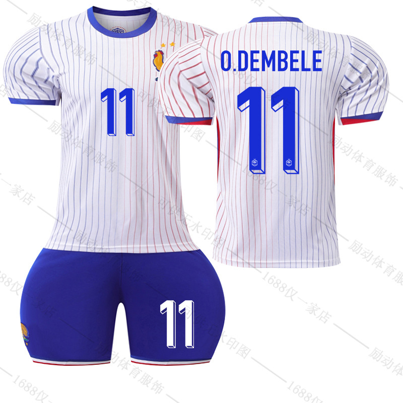 Picture of 2425 France away to the European Cup jersey No. 10 Mbappe football suit 7 Griezmann 9 Giroux team uniform