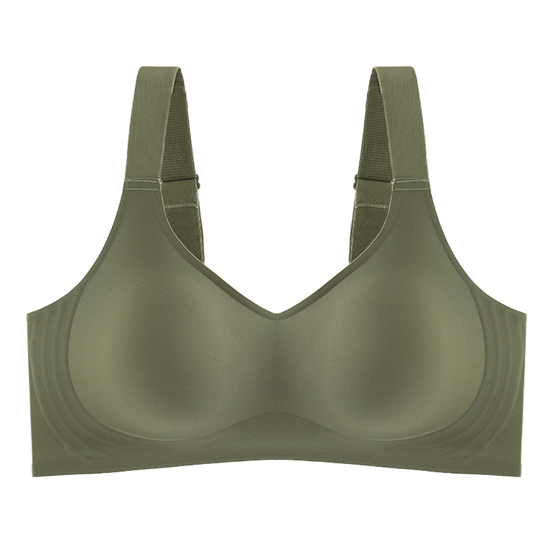 Picture of Latex 3D Jelly Soft Support Push-up Underwear Women's Traceless One-piece Non-steel Ring Adjustable Sports Thin Bra