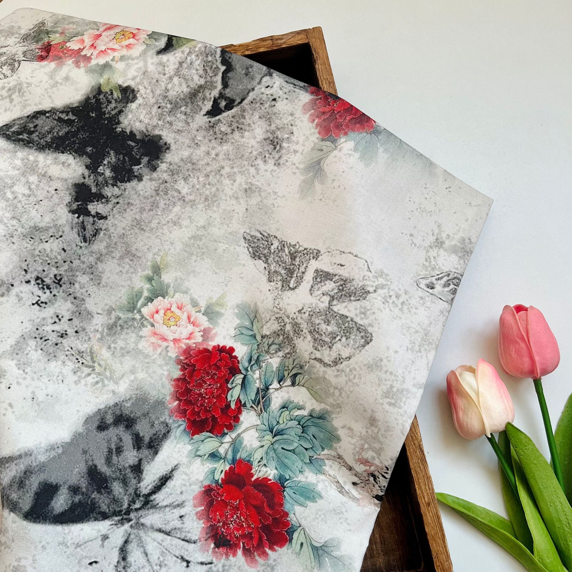 Antique Butterfly Cotton Twenty Cotton and Linen Fabric Digital Printing Children's Clothing Shirt Hanfu New Chinese Clothing Fabric