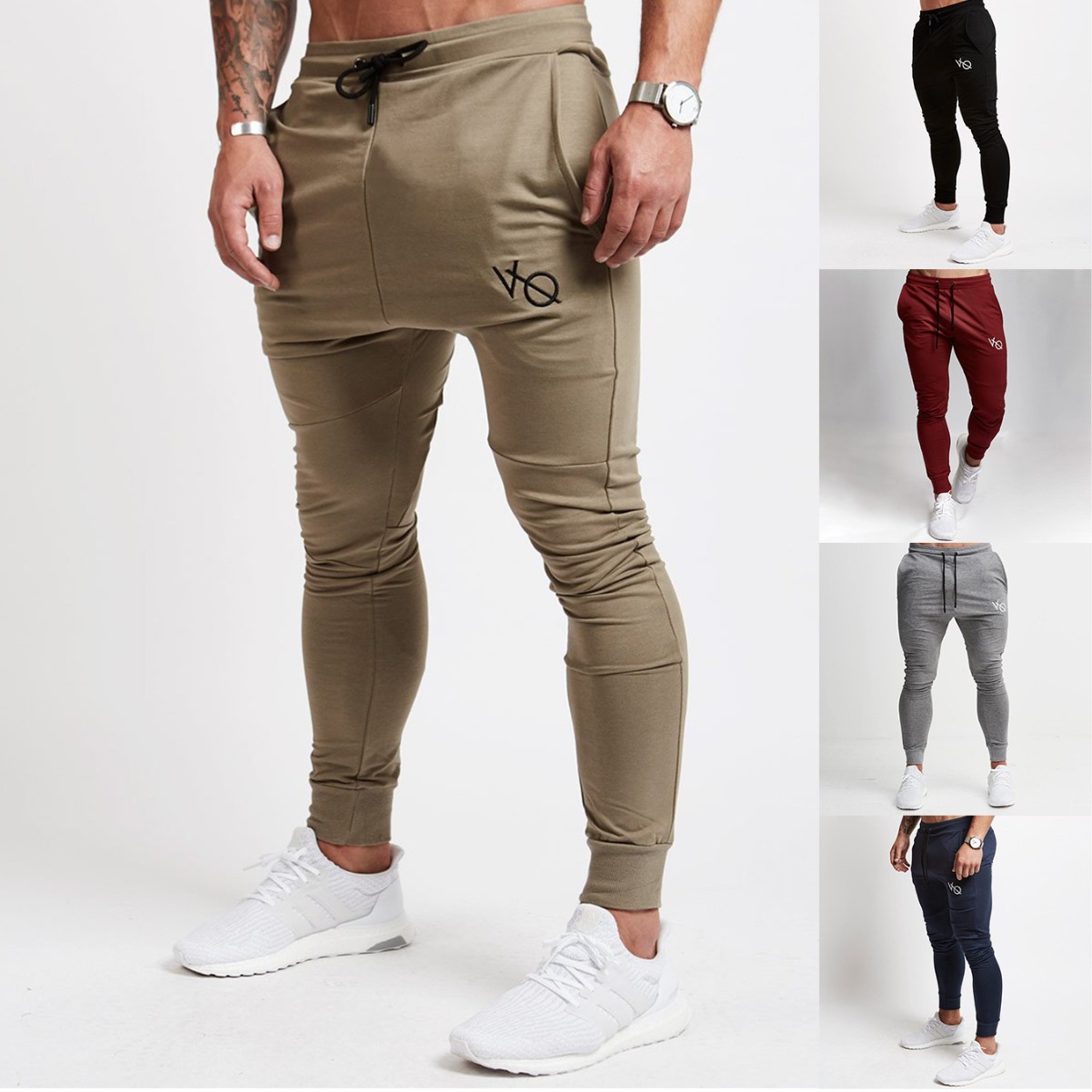 Muscle Fitness Brothers Sports Slim-Fit Trousers Men's Running Fitness Cotton Sweatpants Straight Stretch Cross Border