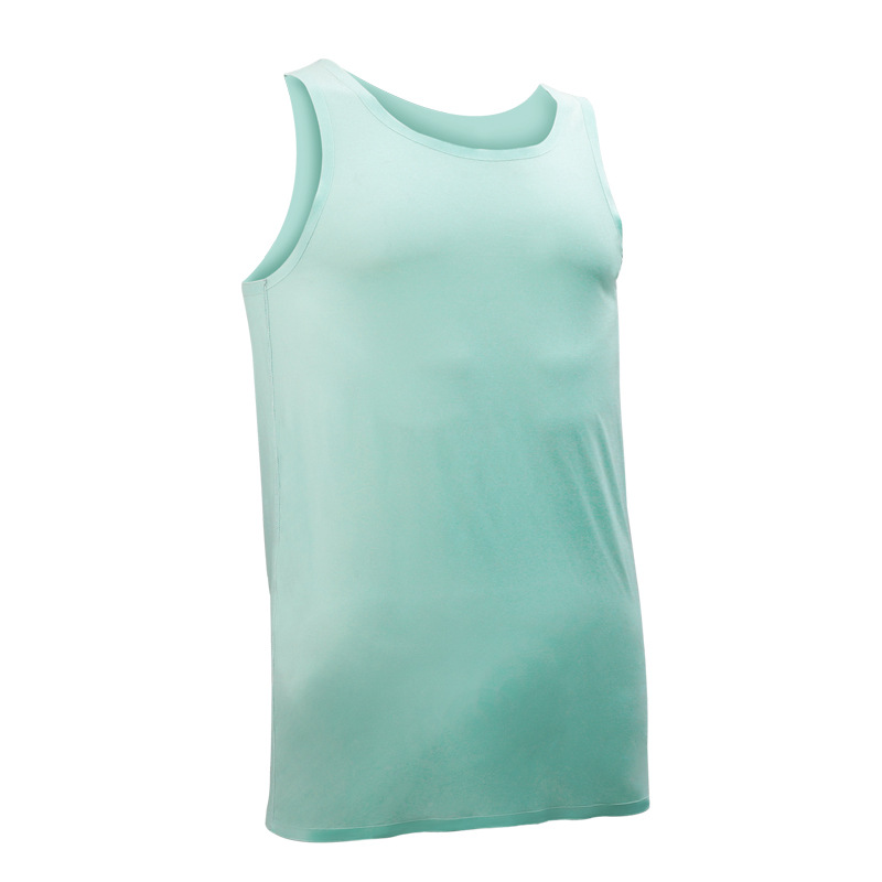 Picture of Vest Men's Ice Silk Seamless Inner Sweat Men's Sleeveless Underwear Pure White Sports Hurdle Summer Thin Base Shirt