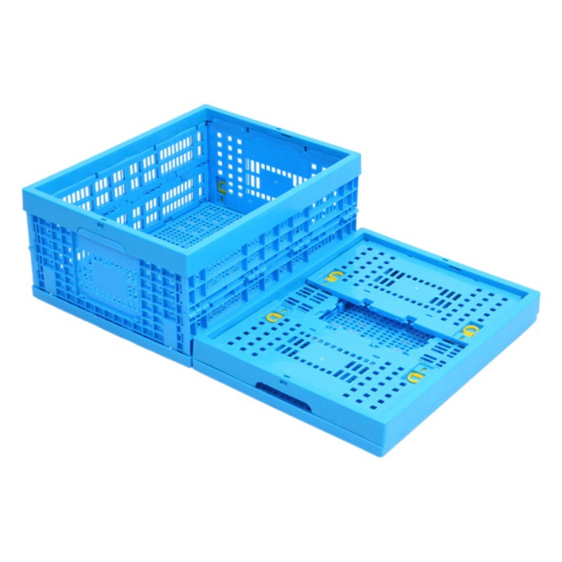 Foldable plastic basket turnover frame 530*410*240 rectangular covered logistics transport box vehicle-mounted cargo frame