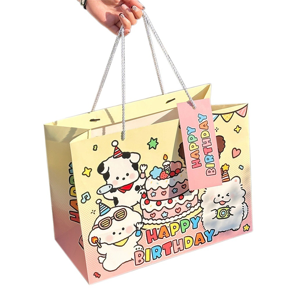 Tengyi joint-name original cute puppy gift bag high-looking cartoon decorative packaging paper bag Street handbag