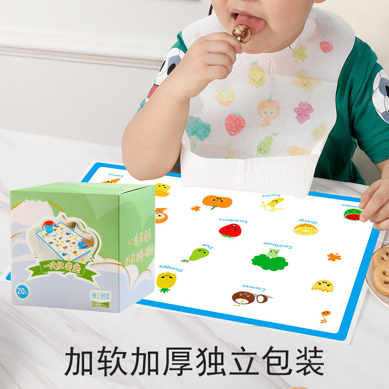 Picture of Disposable Placemat Baby Going Out Portable Table Mat Oil-proof Waterproof Baby Dining Mat Disposable Table Mat Mat Table Mat Table Cloth