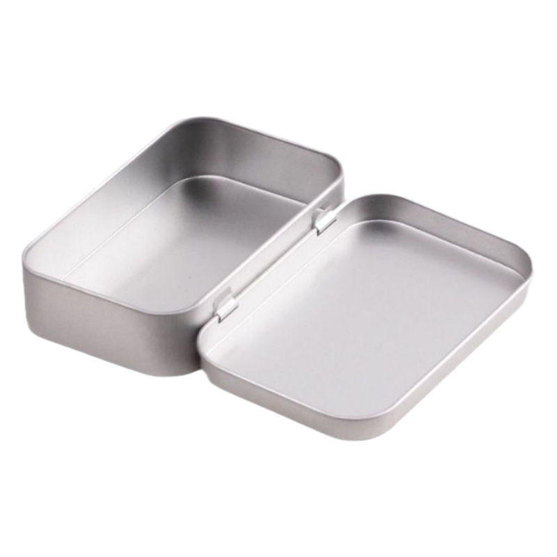 Rectangular tinplate box U disk box conjoined flip window storage box U disk nail clippers frosted iron box