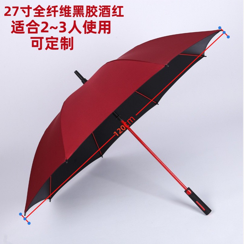 Picture of Manufacturers wholesale a large number of oversized double straight rod sun umbrella wind-resistant strong long handle advertising business umbrella customization
