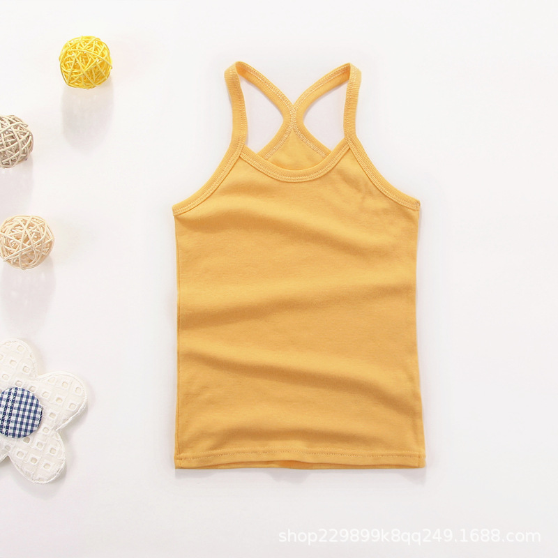 Picture of Children's vest Pure Cotton Boys' I-shaped hurdle girls' small sling children's underwear summer girls' base