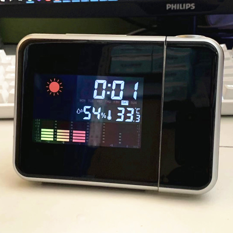 8190 projection clock led color screen weather forecast clock lazy electronic clock perpetual calendar weather station projection alarm clock