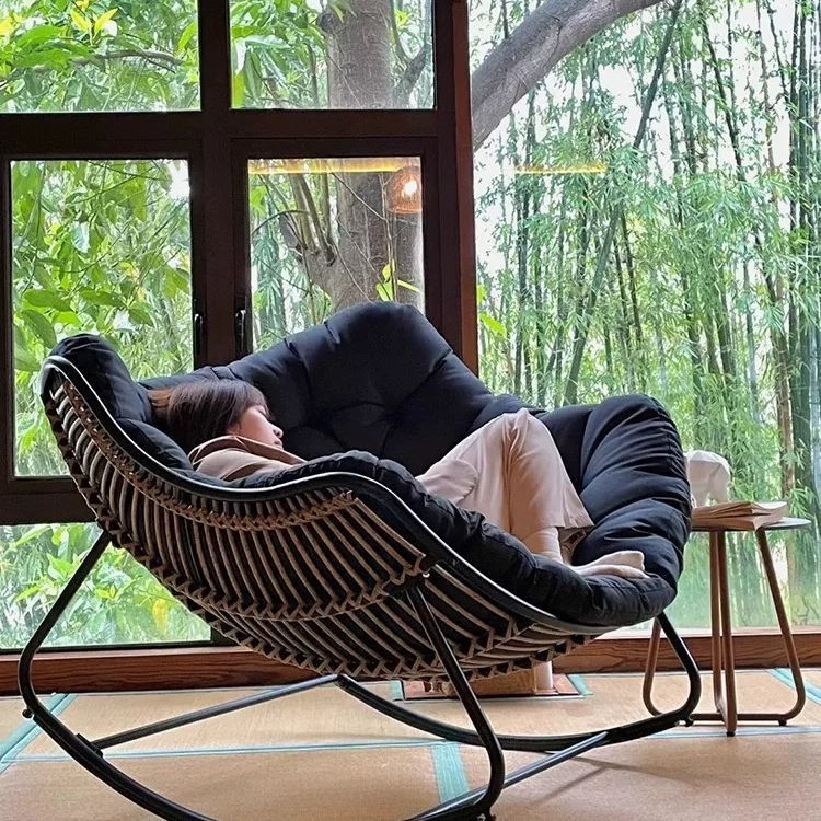 Bird's nest rocking chair recliner balcony home casual single lazy sofa living room light luxury rocking chair adults can sleep