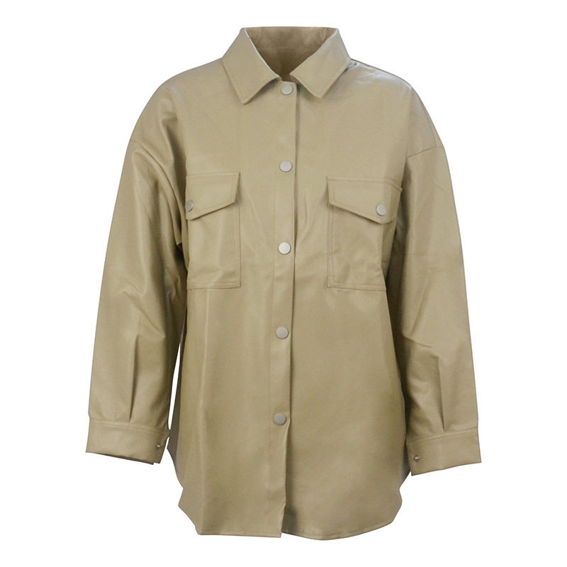 Picture of Foreign Trade Amazon Ebay 2024 Winter and Autumn European and American Pu Leather Women's Shirts Trendy Jackets Wholesale Sexy Hot Girls