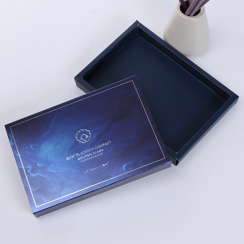 Skin Care Product Color Box Custom Printing Manufacturer Design Cosmetic Carton Drawer Packaging Box High-End Facial Mask Box Customization