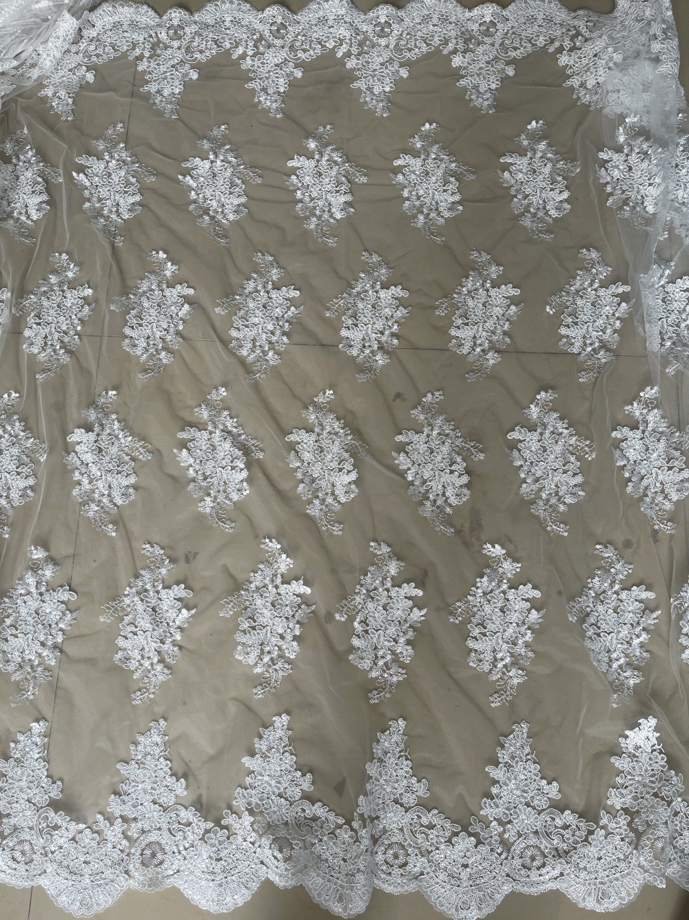 Picture of New Water-Soluble Wedding Dress Sequin Embroidery Fabric Mesh Double-Sided Embroidery 125cm Dress Lace Fabric Cross-Border Export
