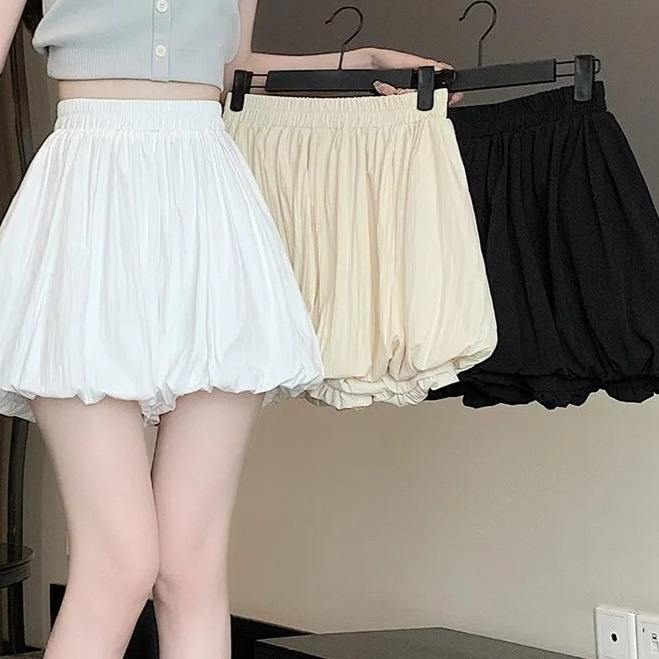 2024 New Arrival Wide-Leg Flower Bud Casual All-Match Loose Waist Pants Slim-fit Loose Skirt Bloomers Shorts Women