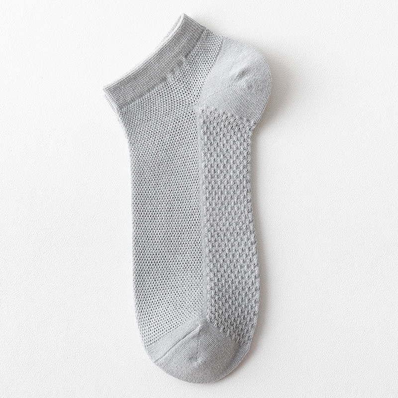 Picture of Socks Men's Summer Thin Pure Color Sweat-Absorbent and Deodorant Socks Pure Cotton Breathable Thin Mesh Business Short Socks for Men
