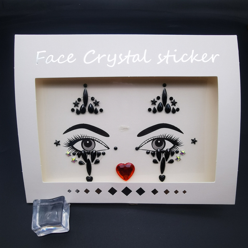 Picture of Internet Celebrity DIY Face Stickers, Eyebrow Stickers, Acrylic Accessories, Colorfulful Forehead Decoration, Masquerade Face Rhinestone Stickers