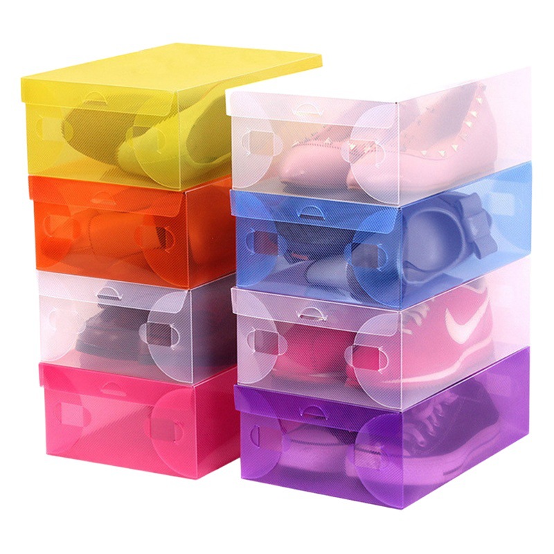 33*20*12cm men's flip shoe box Crystal foldable plastic storage box transparent PP shoe box