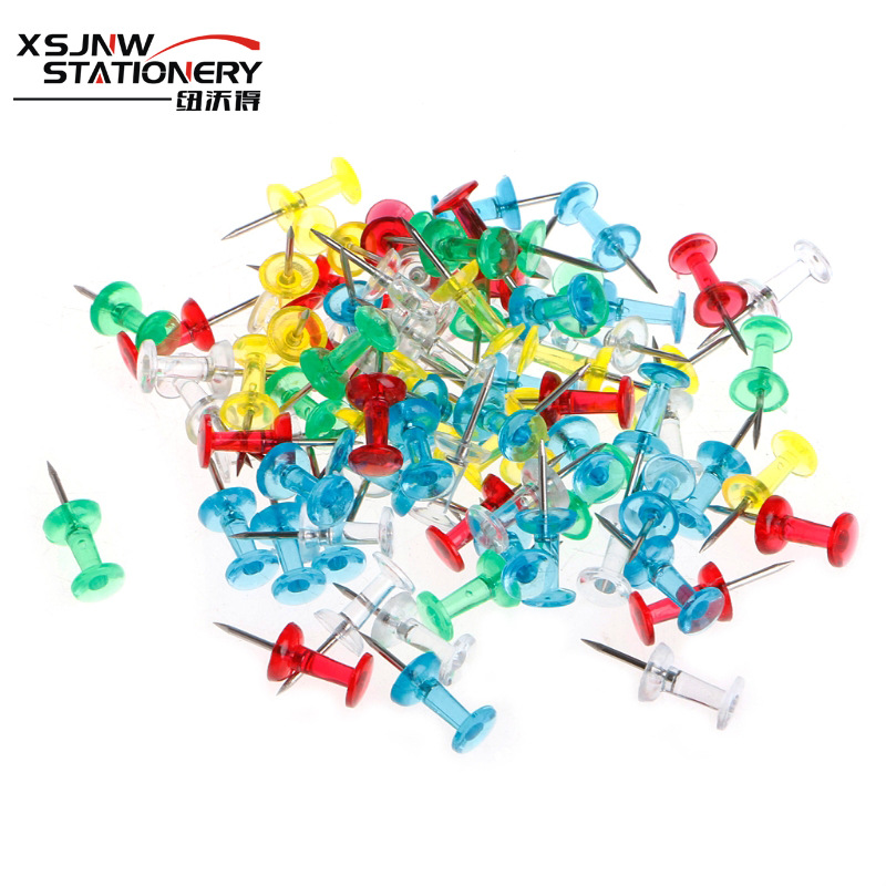 Picture of Color transparent I-shaped nail tack painting Cork nail pin nail sketch press nail environmentally friendly plastic American pushpin