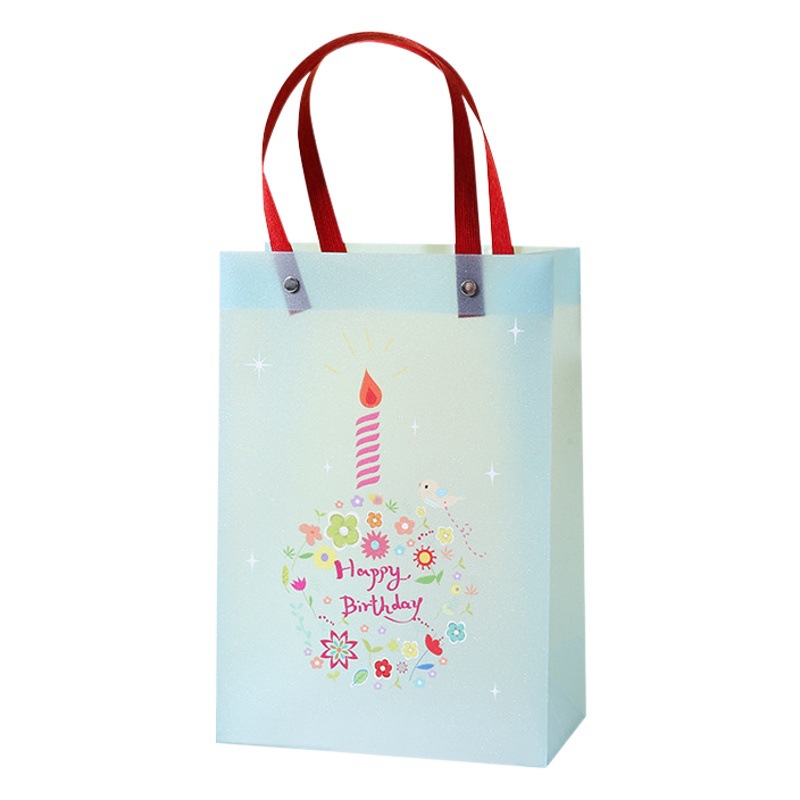 Plastic tote bag birthday gift bag wedding housewarming candy gift bag creative pp tote bag in stock