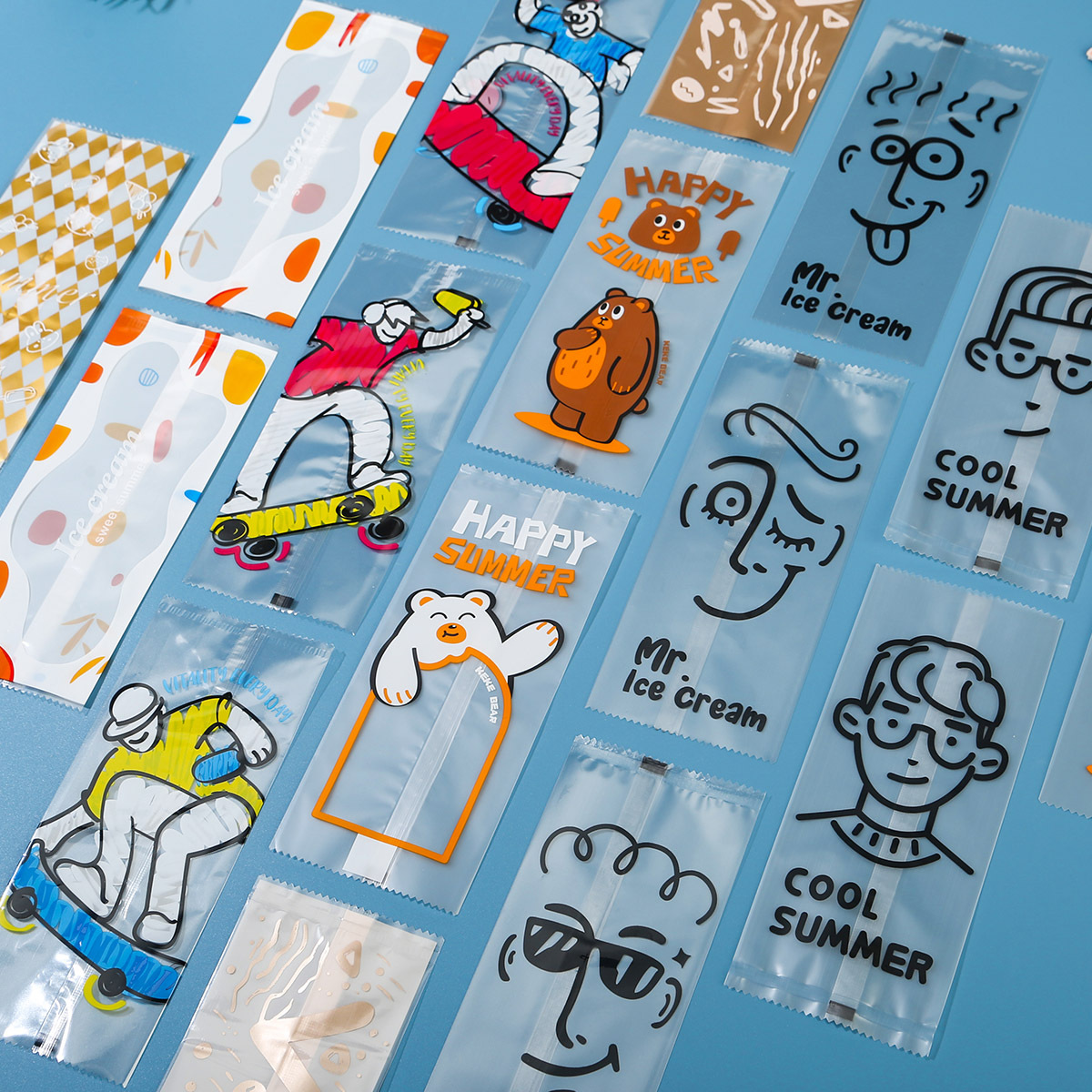 Popsicle Packaging Bag, Ice Cream Cone Packaging Bag, Thickeneded Ice Cream Bag, Ice Cream Wooden Stick Plastic Transparent Machine Sealing Bag