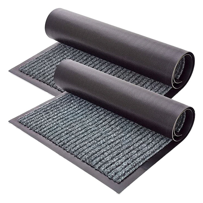 Picture of Pvc Double Stripesd Floor Mats, Door Non-Slip Mats, Absorbent Foot Mats, Commercial Hotel Entrance Door Carpet Bottom Mats, Door Mats