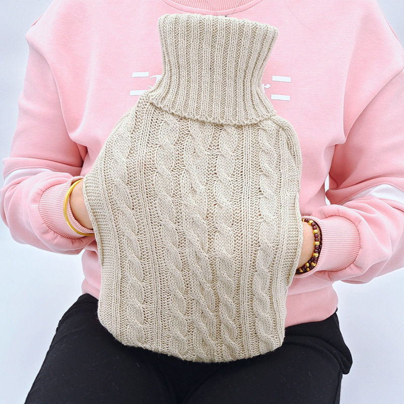Picture of Wholesale British neck protection filling water bag warm cervical rubber U-shaped warm water bag removable cloth cover hot water bag spot