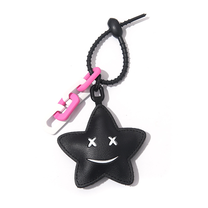 Picture of Creative Car Bag Accessories Ins Advanced Sense Leather Handmade Flower Eye Bag Pendant Pendant Keychain