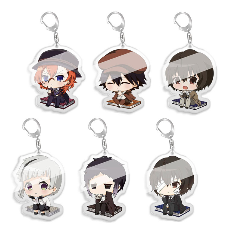 Mizhuo Bungo Stray Dogs Dazai Osamu Photo Card Keychain Acrylic Pendant Anime Trendy Merchandise