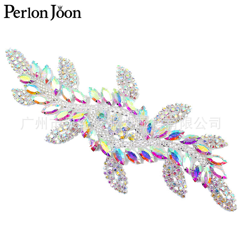 Amazon Hot Selling AB Color Super Flash Shape Flower Rhinestone Decoration Wedding Dress Accessories Clothing Accessories