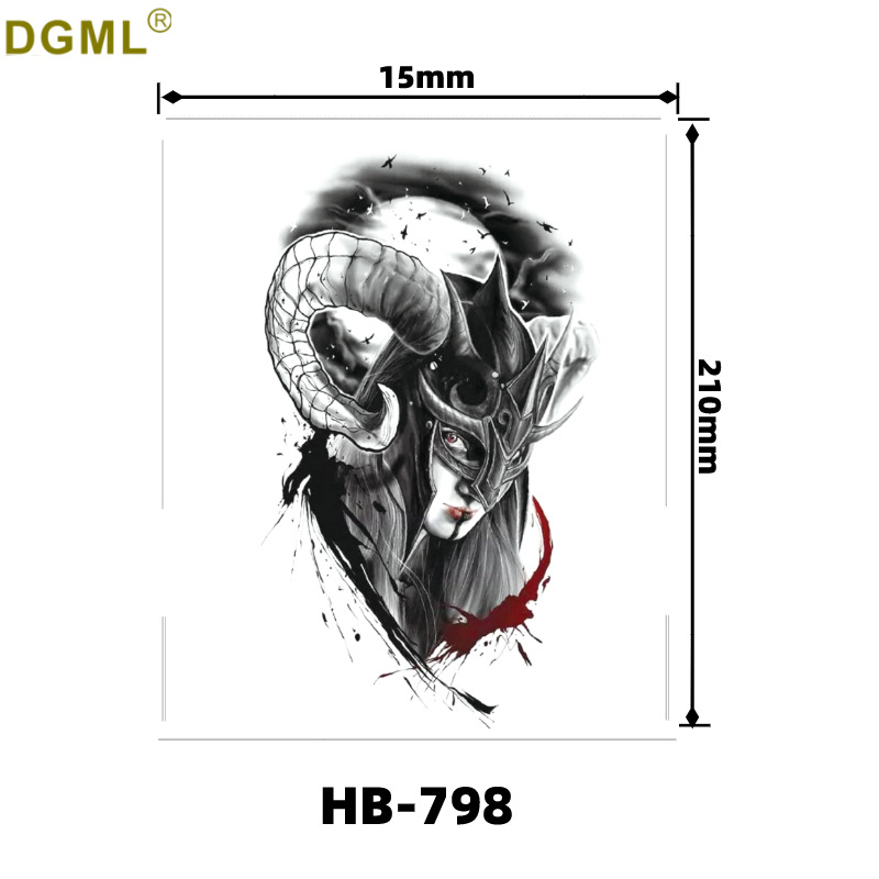 Picture of Factory wholesale tiger blood wolf head tattoo stickers to map custom small fresh English letters cartoon pattern stickers