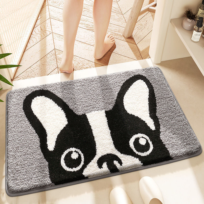 Picture of 2025 New Cartoon Cashmere Floor Mat Bathroom Decorative Blanket Shaped Bedroom Bedside Carpet Entry Door Mat