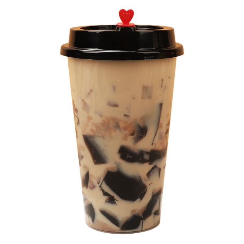 Milk Tea Cup Disposable Wholesale Custom Injection Plastic Cup 90 Caliber Thickeneded Transparent High-Value Cold Drink Cup with Lid