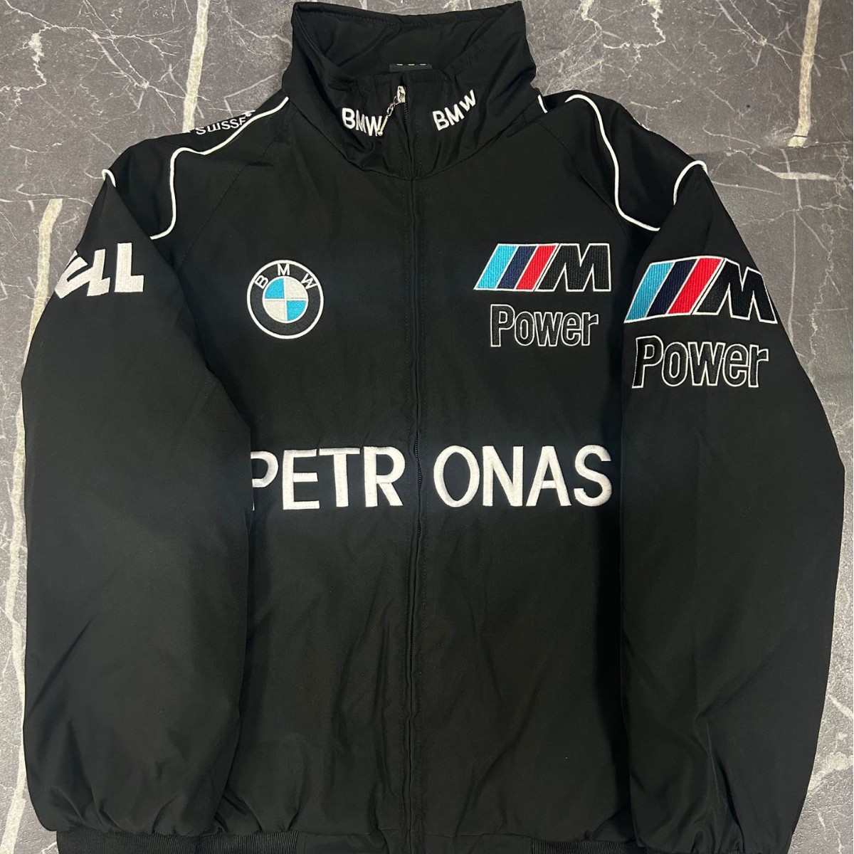 F1 Embroidered Racing Suit Black Bm Team Cross-Border Popular Women's Cycling Suit Couple Casual Jacket American Hip-Hop