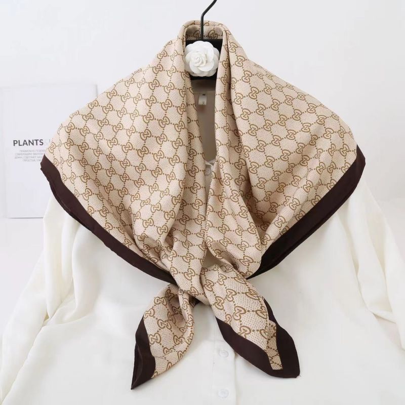 Picture of Autumn and winter all-match shawl animal printed black and white simple large square 90*90CM imitation silk twill silk scarf for women
