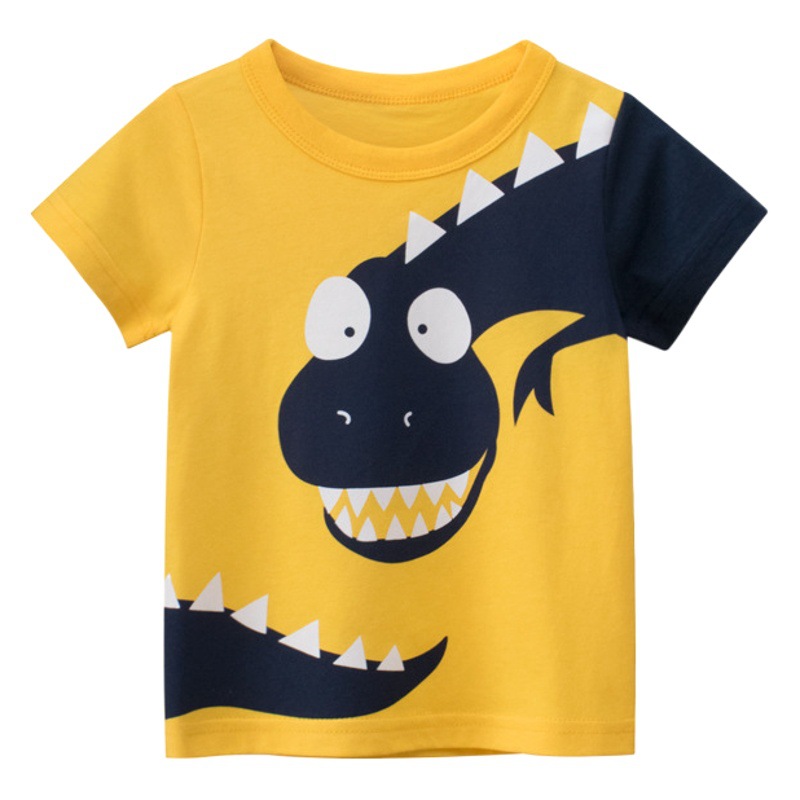 27Kids children's short sleeve T-Shirt wholesale Korean children's clothing summer male baby clothes dinosaur top primary supply