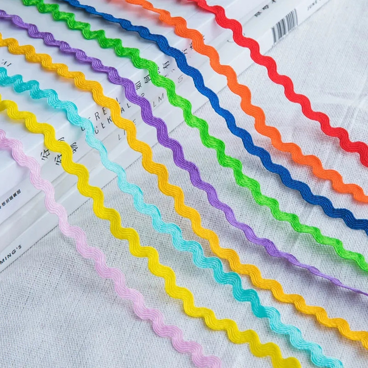 Factory in stock wholesale 5MM color curved edge with wave belt Joker lace S-shaped water wave lace water edge webbing