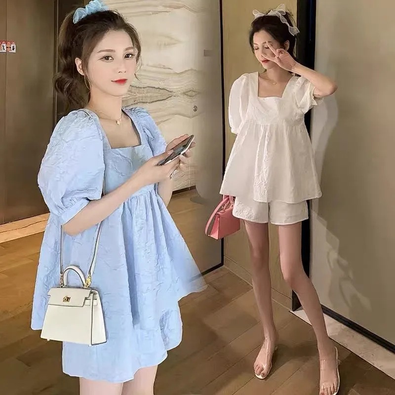 Picture of Pregnant Women's Suit Summer Short-sleeved Top Shorts Summer Fashion 2023 New Arrival Hot Hot Mom Two-piece Set