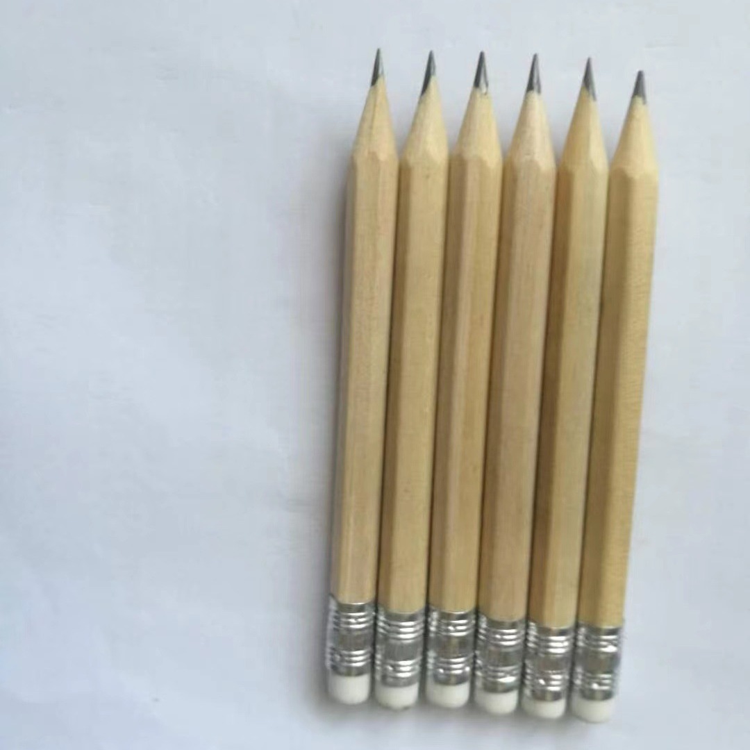Picture of Log Short Pencil with Eraser Golf Pencil Hexagonal Round Club Hotel Conference Pencil