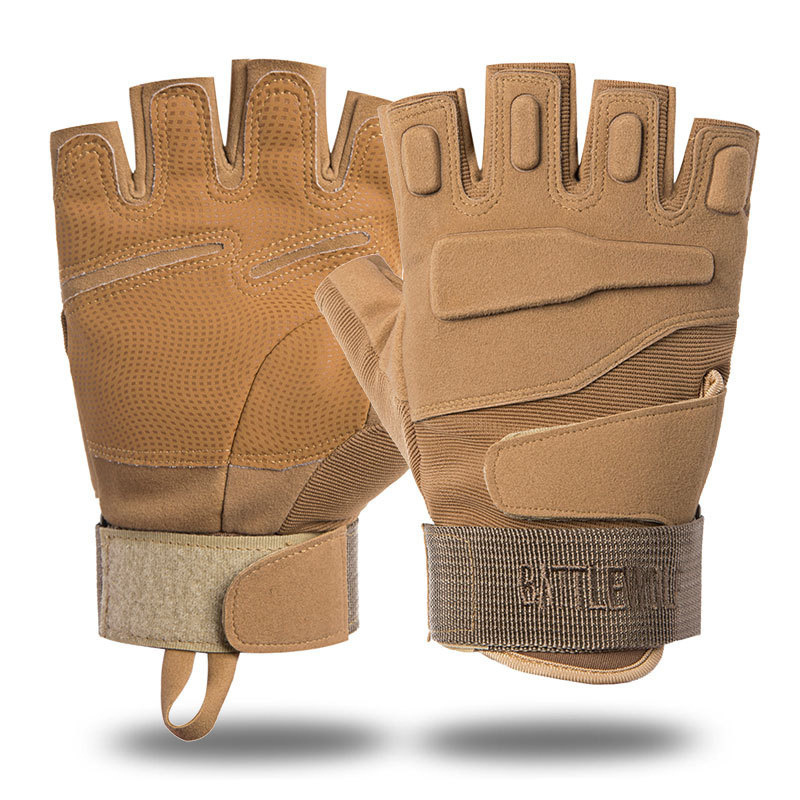 Half-finger tactical gloves male military fan outdoor training protective cycling fitness anti-slip wear-resistant cut resistant breathable gloves