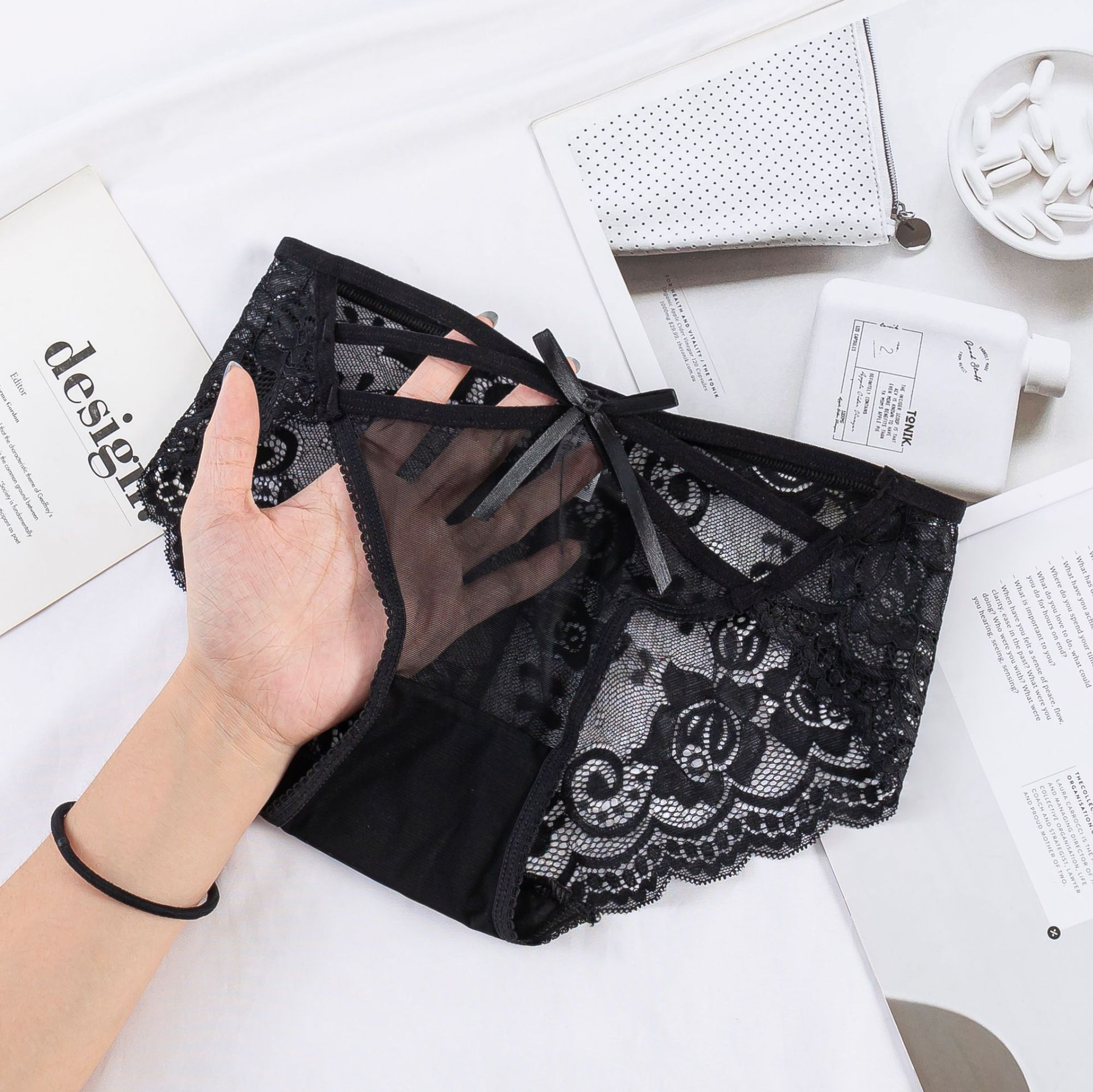 Picture of Spring and summer new underwear women's sexy women's underwear lace temptation low waist temptation briefs women's cotton crotch