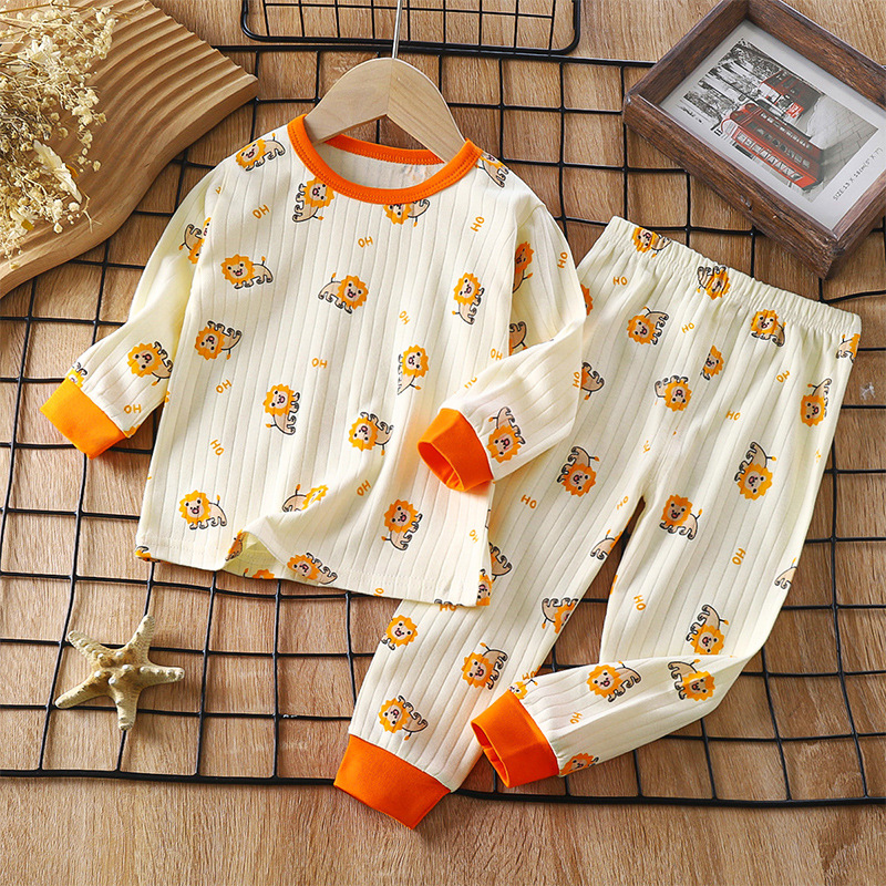 Picture of Children's Cotton Underwear Set, New Autumn Style, Baby Boys' Loungewear, Girls' Pajamas, Autumn Clothes and Pants, Children's Clothing