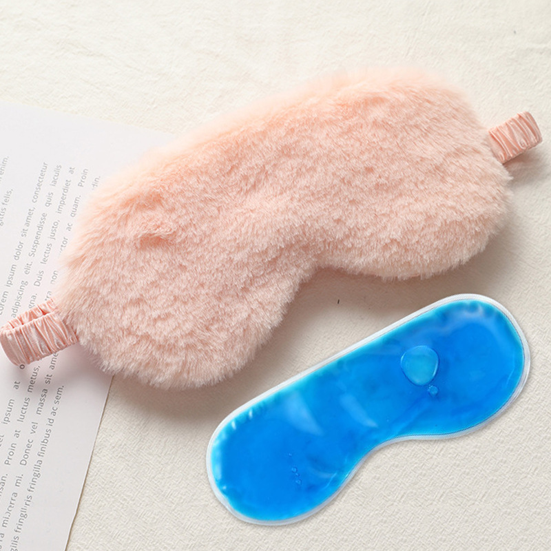 Picture of Rabbit Fur Blackout Sleep Eye Mask, Breathable, Skin-Friendly Plush Eye Mask, Autumn and Winter Ice Pack Style, Cute Home Eye Mask Wholesale