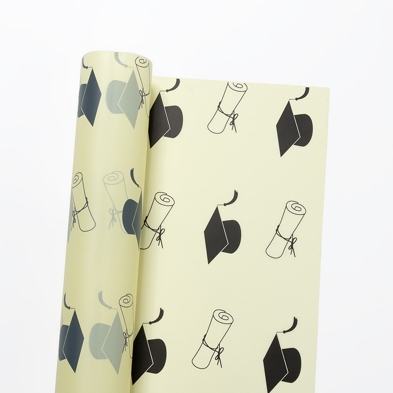 Picture of Graduation season waterproof bow book flower wrapping paper college entrance examination doctor hat bouquet wrapping paper gift flower paper 1