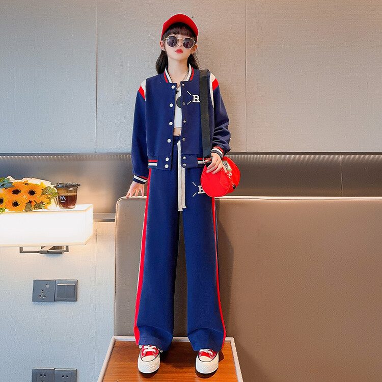 Picture of Girls' suit Autumn 2025 New Western Style Children's Korean Leisure Spring and Autumn Cardigan Sports Two-piece Set
