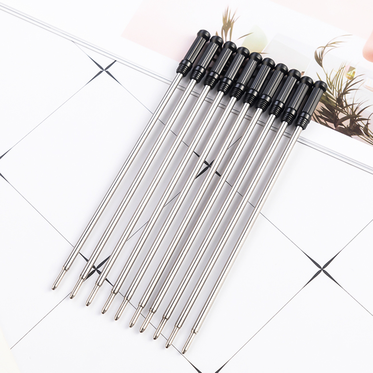 Picture of New Spot Small Gao Shibi Metal Refill Student Stationery Ballpoint Pen Refill Small Crown Pen Refill