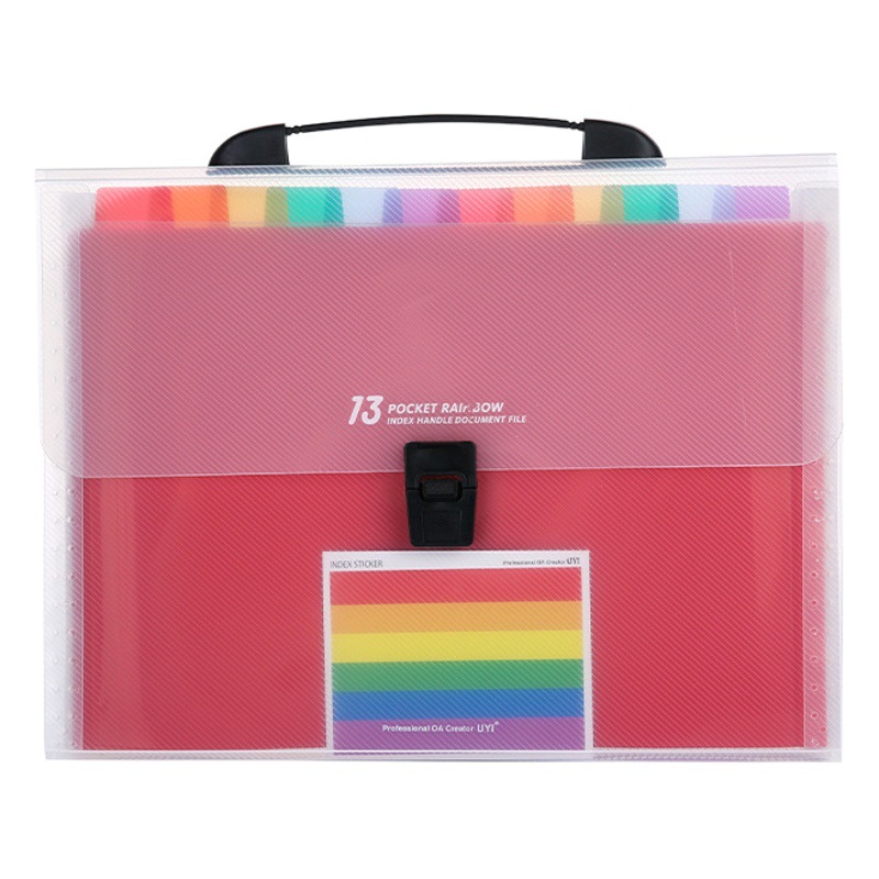 Picture of A4 student portable organ bag rainbow multi-layer classification folder large capacity bill storage file bag wholesale