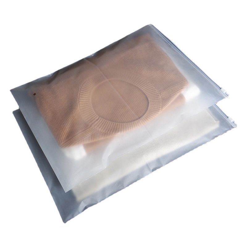 Custom Clothing Zipper Bag PE Transparent Packaging Bag Underwear Underwear Underwear Socks Clothes Frosted Sealing Storage Zipper Bag