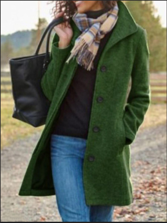 Picture of Export design womenswear Spring and Autumn Simple American Mid-length Quality Women's Coat Woolen Jacket