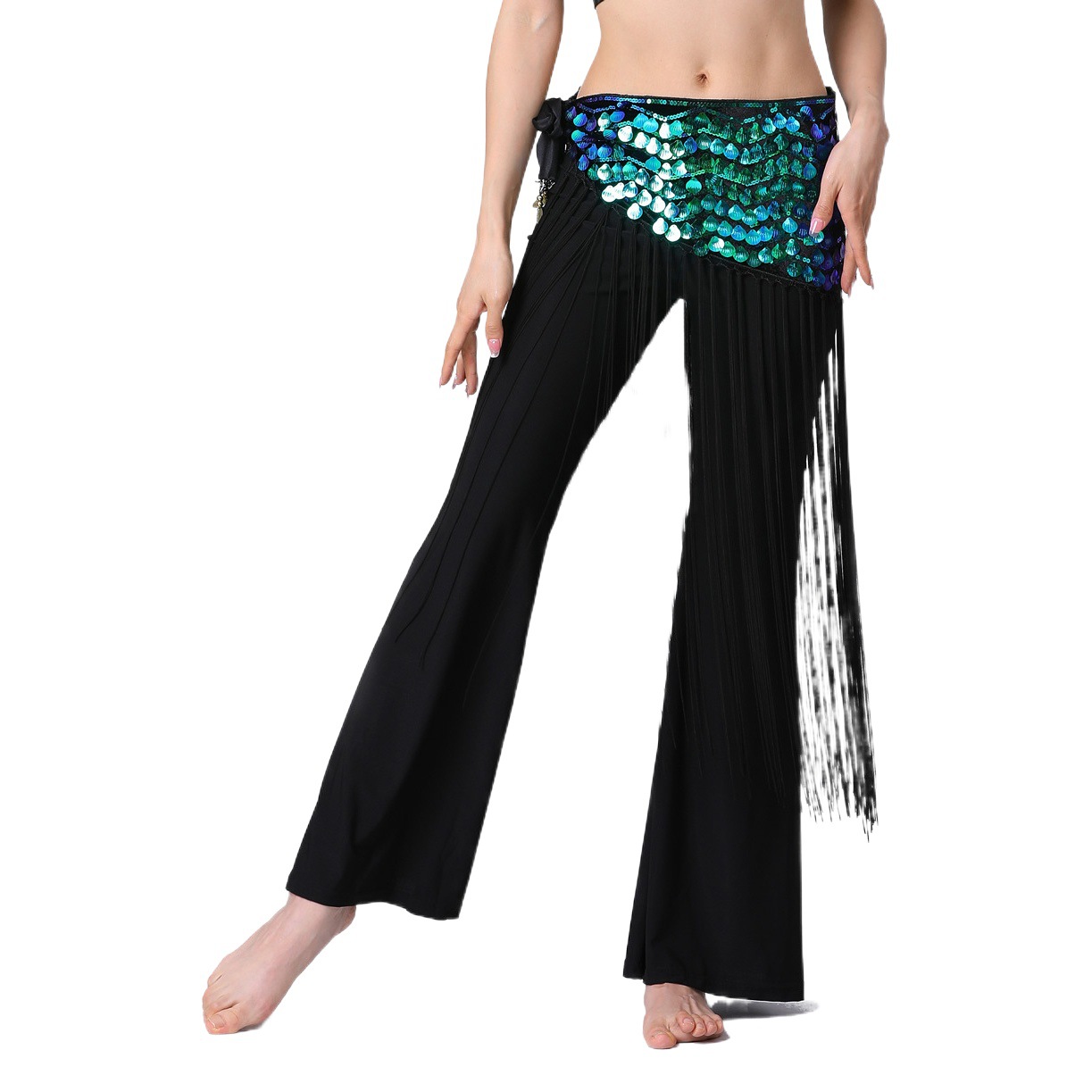 Wavy long tassel waist chain, belly dance waist chain, belly dance waist ornaments, dynamic belly dance waist chain Y1027