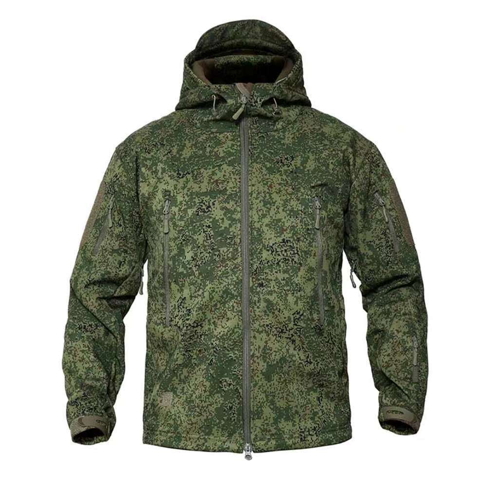 Picture of Cross-Border Wholesale Outdoor Sharkskin Soft Shell Jacket Suit for Men and Women, Camouflage Velvet Jacket